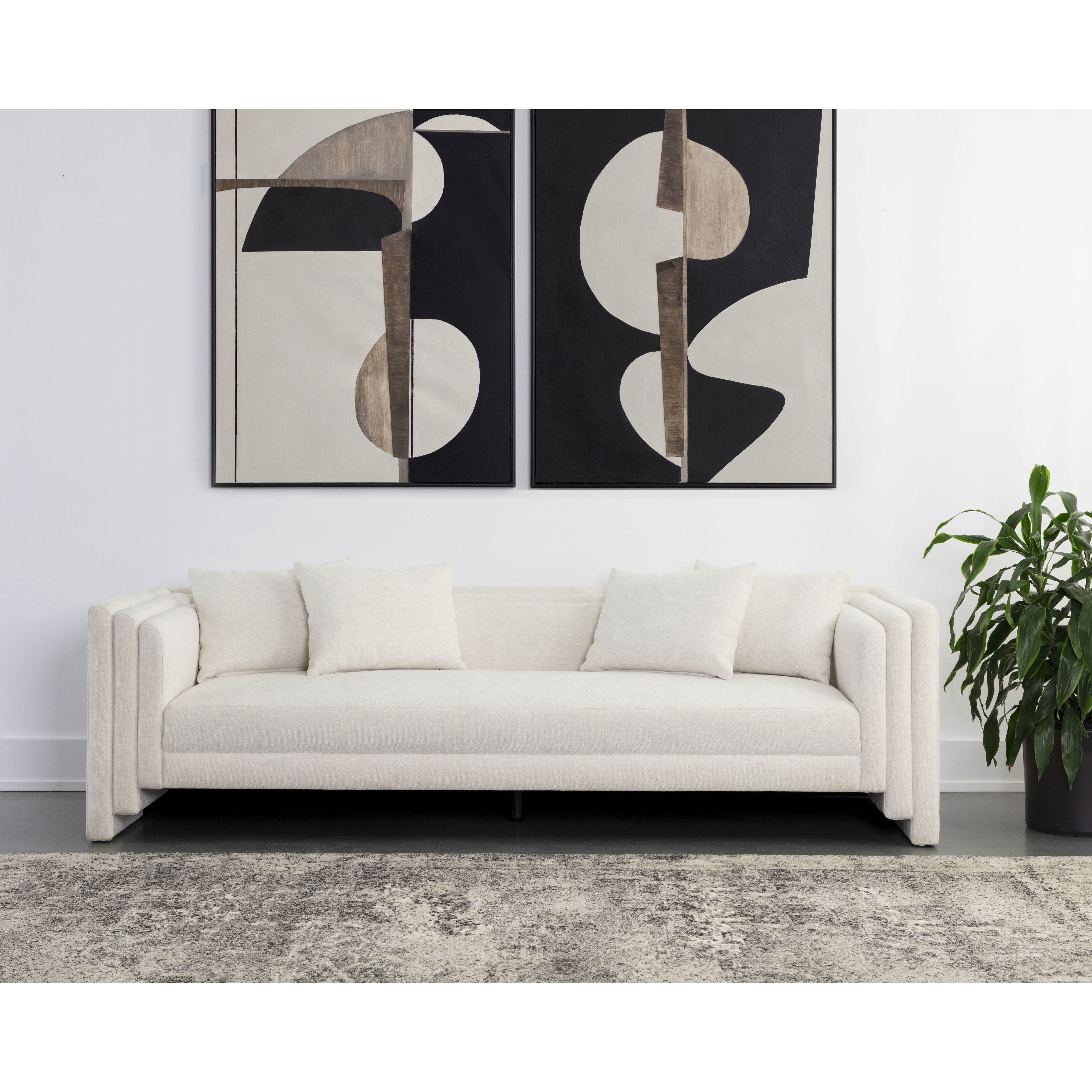 Kira Heather Ivory Tweed Sofa